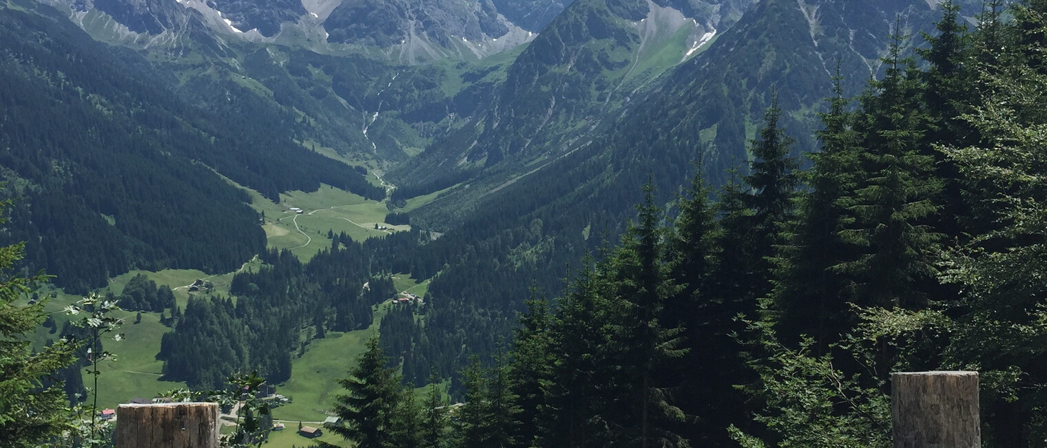 Blick ins Wildental mit den drei Schafalpköpfen | © Kleinwalsertal Tourismus eGen