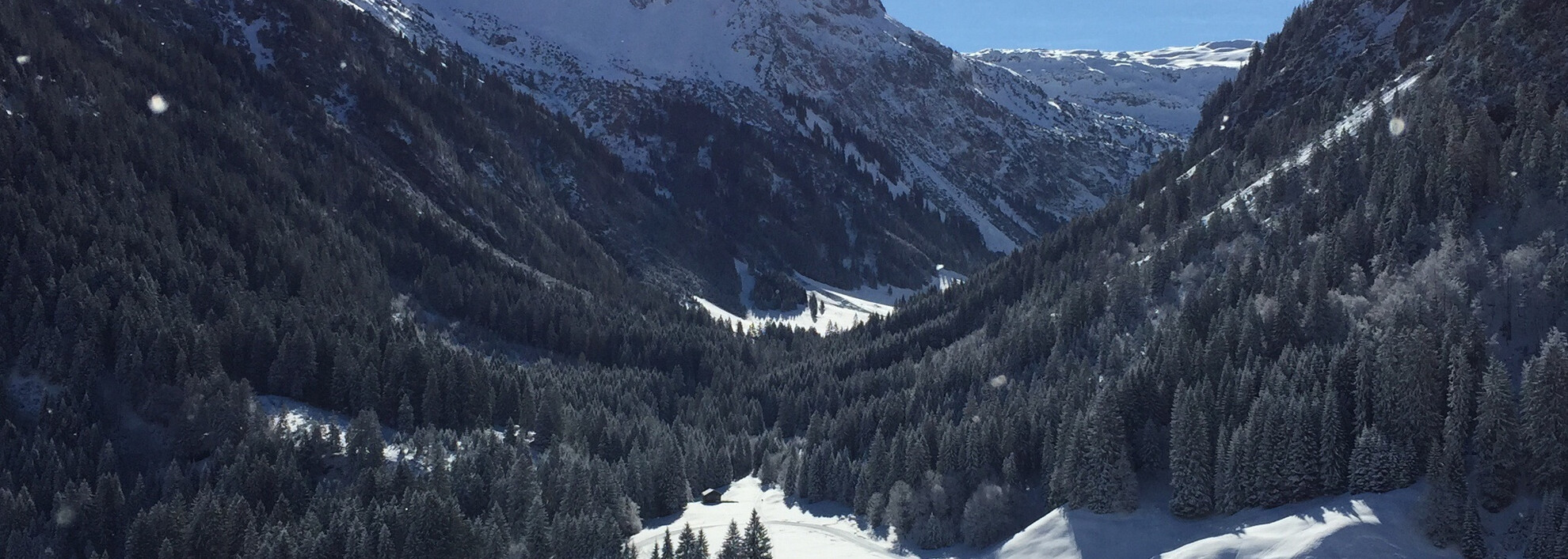 Steinbock-Loipe in Bödmen und Blick ins Gemsteltal | © Kleinwalsertal Tourismus eGen Steinbock-Loipe in Bödmen und Blick ins Gemsteltal | © Kleinwalsertal Tourismus eGen