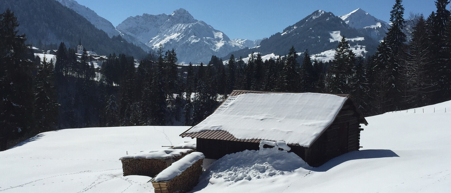 Nach der Schwendebrücke: Panorama von Riezlern bis zum Ifen | © Kleinwalsertal Tourismus eGen