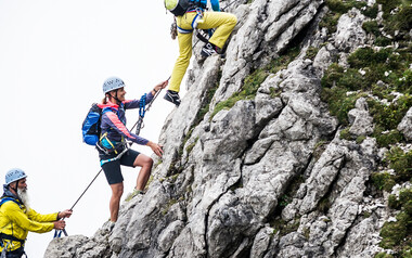 2-Länder-Sportklettersteig | © Kleinwalsertal Tourismus eGen | @Fotograf: Dominik Berchtold