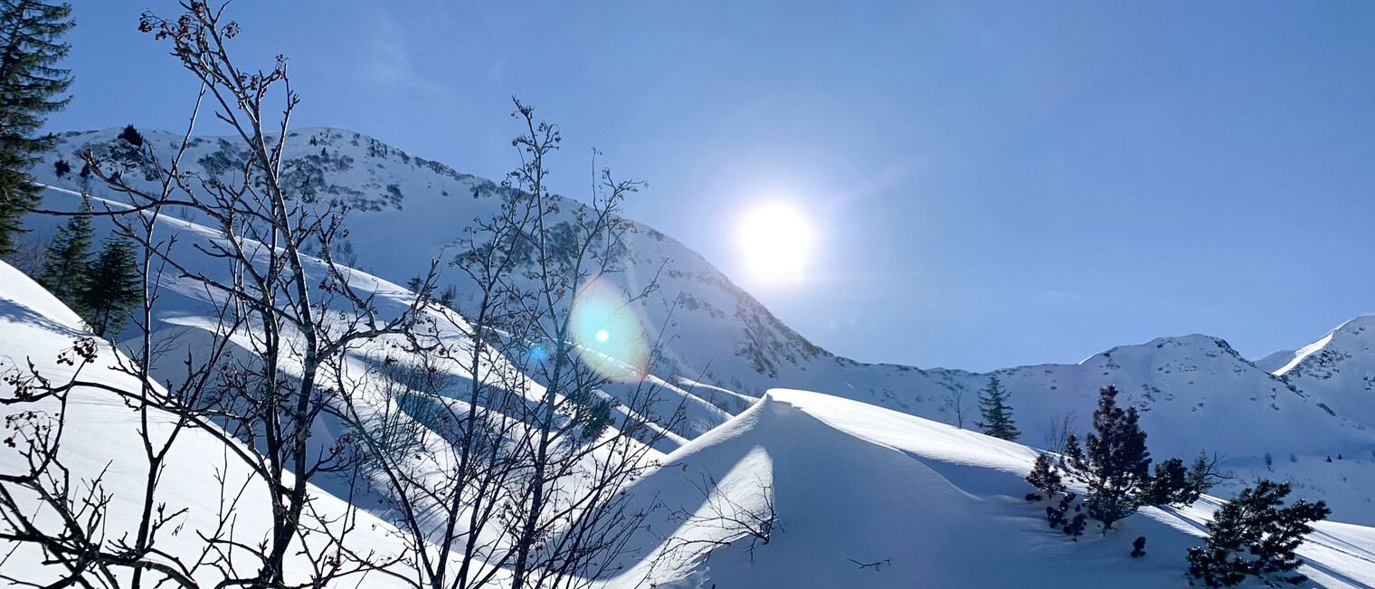 Schneeschuhtour Schwarzwassertal | © Kleinwalsertal Tourismus | Fotograf: Katharina Kleiter Schneeschuhtour Schwarzwassertal | © Kleinwalsertal Tourismus | Fotograf: Katharina Kleiter