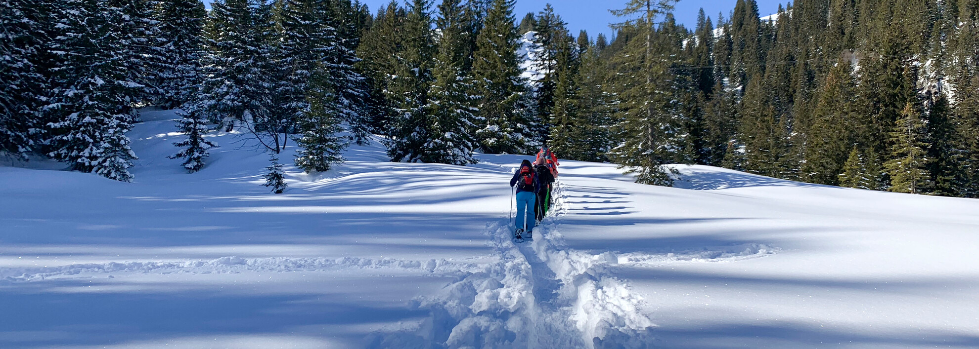 Schneeschuhtour Schwarzwassertal | © Kleinwalsertal Tourismus | Fotograf: Katharina Kleiter Schneeschuhtour Schwarzwassertal | © Kleinwalsertal Tourismus | Fotograf: Katharina Kleiter