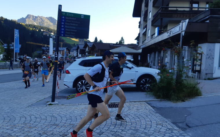 David Kögler & Daniel Jochum beim Dynafit Transalpine Run powered by Volkswagen R 2021 | © Kleinwalsertal Tourismus eGen