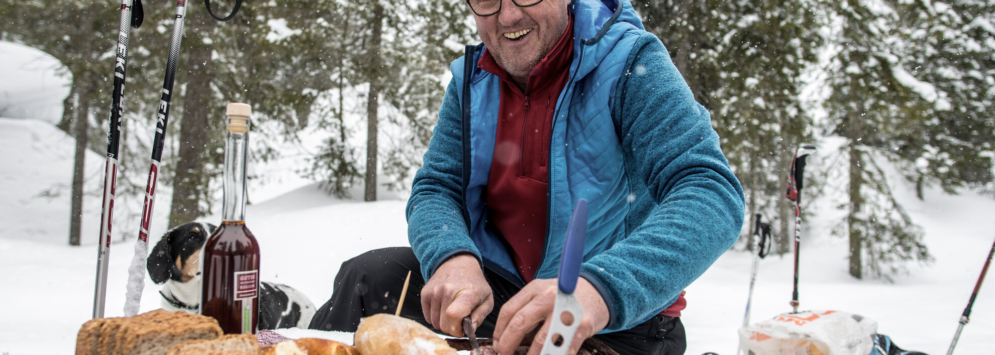 Genuss-Schneeschuhtour mit Herbert Edlinger | © Kleinwalsertal Tourismus eGen | Dominik Berchtold Genuss-Schneeschuhtour mit Herbert Edlinger | © Kleinwalsertal Tourismus eGen | Dominik Berchtold