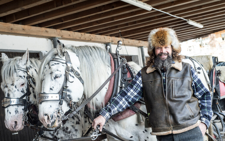Peter Hammerer und seine Noriker | © Kleinwalsertal Tourismus eGen | Fotograf: Dominik Berchtold