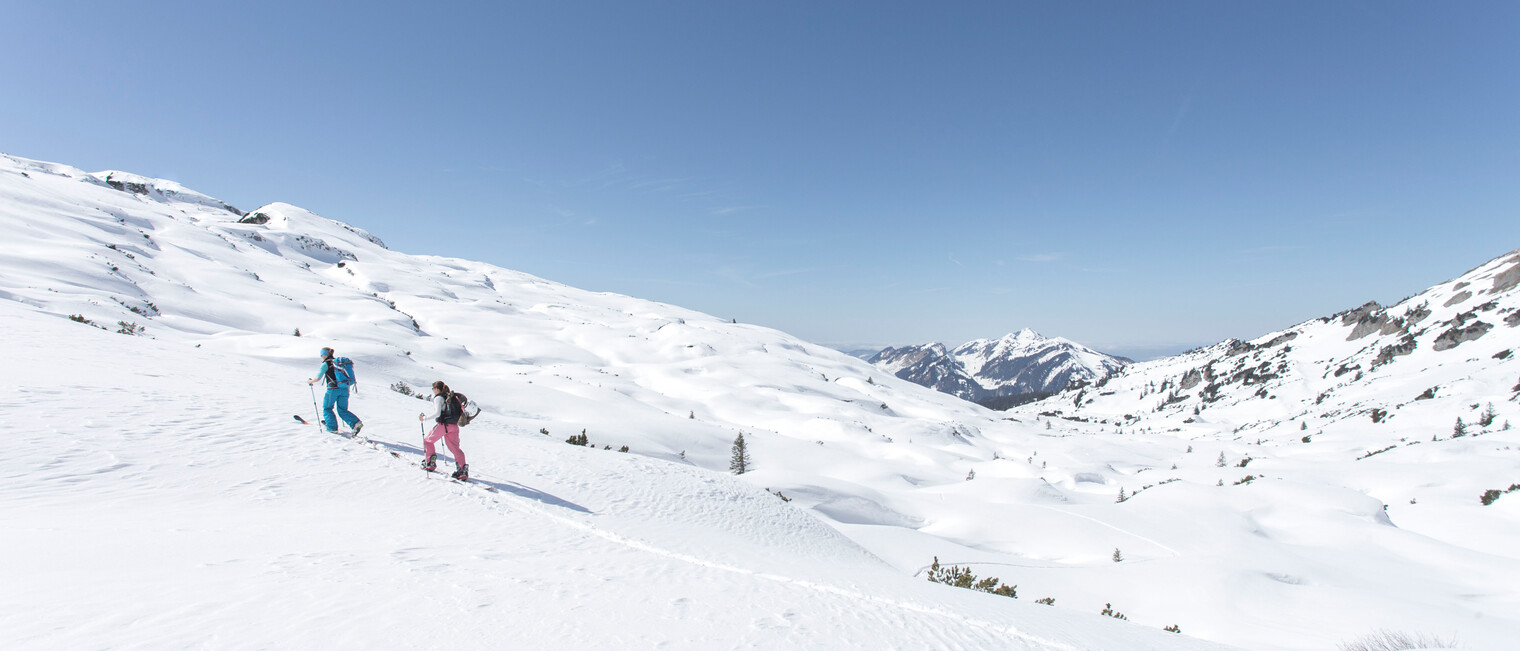 Skitour am Gottesacker | © Kleinwalsertal Tourismus eGen | Fotograf: Frank Drechsel Skitour am Gottesacker | © Kleinwalsertal Tourismus eGen | Fotograf: Frank Drechsel