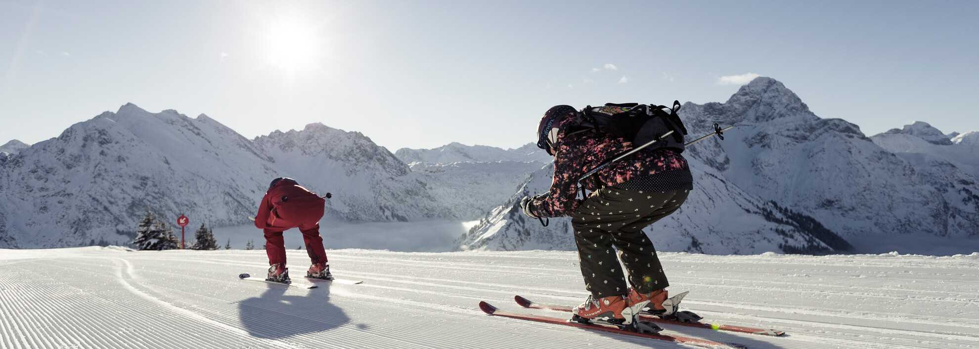 Skifahren am Walmendingerhorn | © Kleinwalsertal Tourismus eGen | Fotograf: Oliver Farys Skifahren am Walmendingerhorn | © Kleinwalsertal Tourismus eGen | Fotograf: Oliver Farys